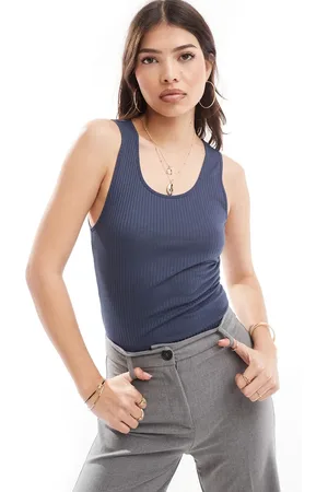 ASOS Top senza maniche a coste trasparente