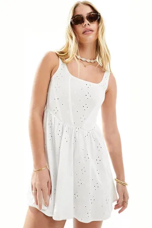 ASOS Vestito skater corto con spalline sottili in pizzo a fiori