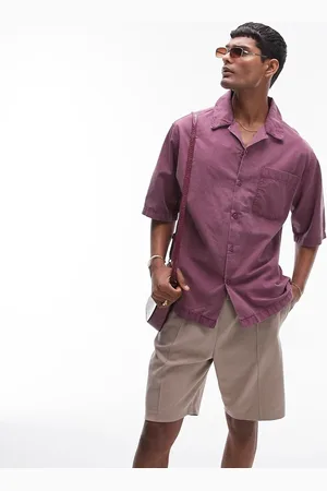 Topman Camicia a maniche corte vestibilità comoda slavato