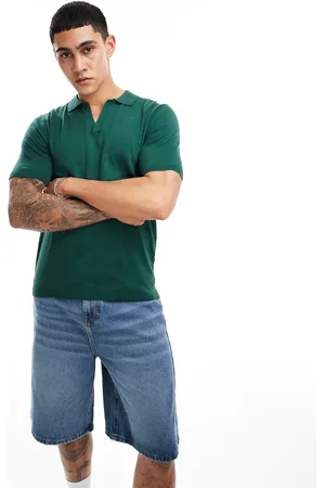 ASOS Polo in maglia di cotone intagliata sul collo