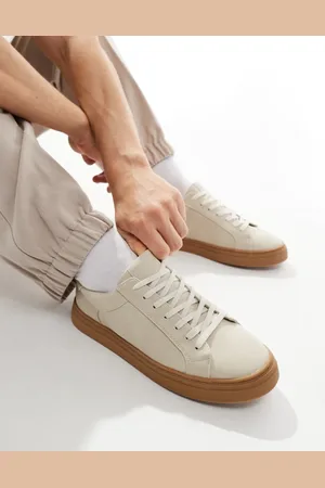 Pull&Bear Sneakers beige con suola in gomma