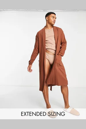 ASOS Vestaglia da casa in cotone a coste tono su tono