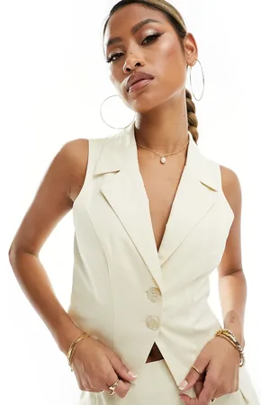 Kaiia Gilet sartoriale écru in coordinato