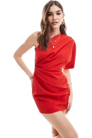 ASOS Vestito corto monospalla a pieghe