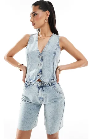 Kaiia Gilet in denim lavaggio acido in coordinato