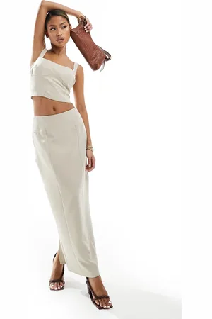 Kaiia Gonna lunga sartoriale beige in coordinato