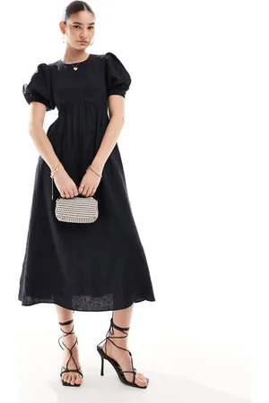 & OTHER STORIES Vestito midi con maniche voluminose e schiena scoperta con nappe