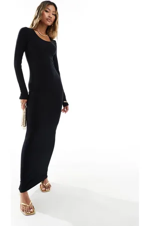Missyempire Vestito lungo a maniche lunghe a coste morbido