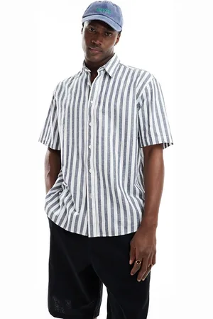 SELECTED Camicia oversize in misto lino a righe