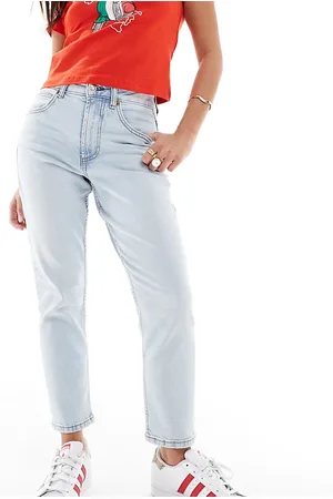 ASOS ASOS DESIGN Petite - Jeans mom slim azzurri