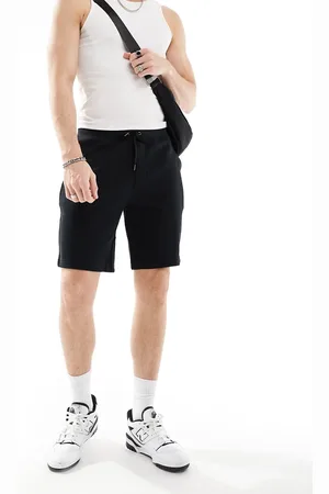 Ralph Lauren Pantaloncini neri in maglia doppia con logo