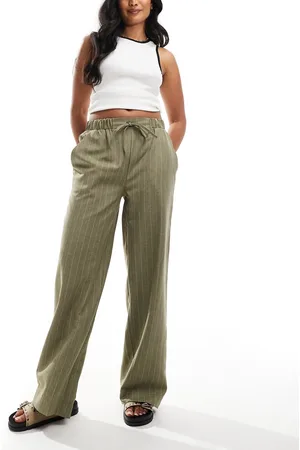 ASOS Pantaloni sartoriali verde oliva a righe