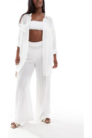 South Beach Pantaloni oversize da spiaggia bianchi