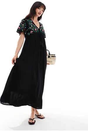 Y.A.S Vestito lungo ricamato con scollo a V