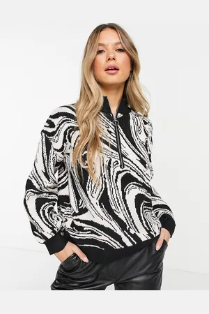 New Look Maglione con zip e stampa marmorizzata
