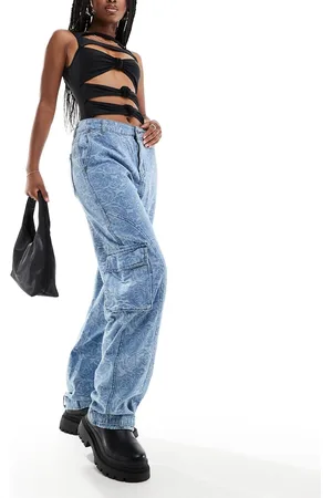 Liquor N Poker Pantaloni cargo a fiori jacquard