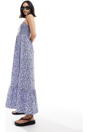 VERO MODA Vestito grembiule lungo monocromatico a fiori