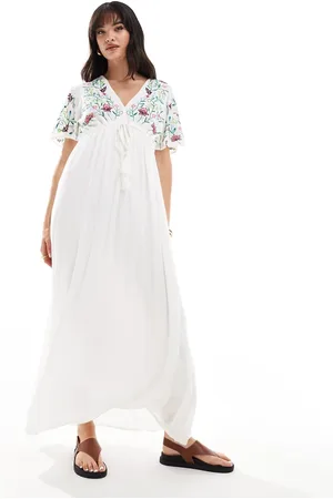 Y.A.S Vestito lungo ricamato con scollo a V