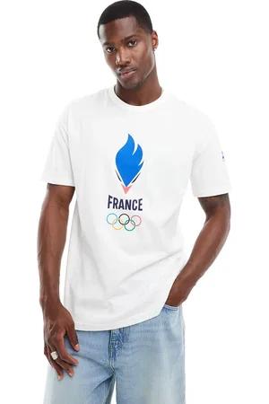 Le Coq Sportif T-shirt bianca con stampa della squadra Francia 2024