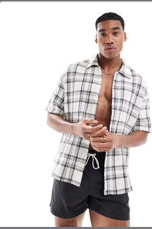 Bershka Camicia grigia a quadri