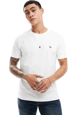 Abercrombie & Fitch T-shirt bianca con logo in rilievo