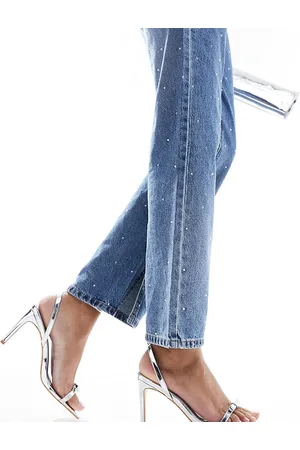 Glamorous Wide Fit Sandali con tacco effetto nudo e fiocco colore