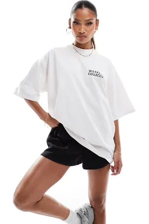 ASOS ASOS DESIGN Weekend Collective - T-shirt bianca con logo