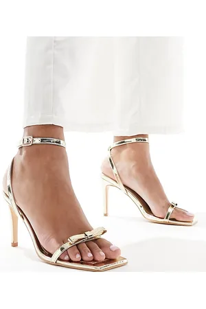 Glamorous Wide Fit Sandali con tacco a pianta larga dorati effetto nudo