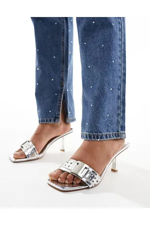 SIMMI Shoes SIMMI London - Bexley - Sabot argentati con tacco medio e fibbia con occhielli