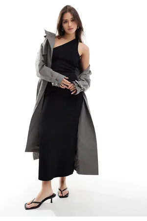 & OTHER STORIES Vestito midi monospalla in maglia nera con cut-out sul retro
