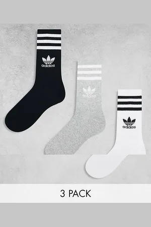 adidas Confezione da 3 paia di calzini a metà polpaccio bianchi, grigi e neri