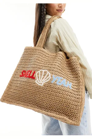 South Beach Borsa shopping da spalla con ricamo Shell Yeah