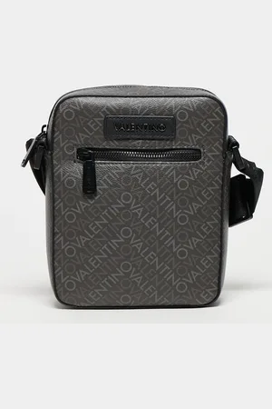VALENTINO Valentino - Tyrone - Borsa a tracolla nera e grigia con motivo del logo