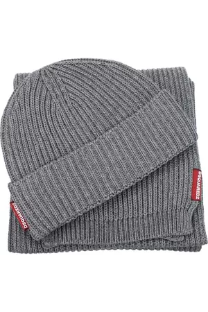 Dsquared2 Uomo Sciarpe - Sciarpe Set scarf and hat Uomo Cotone