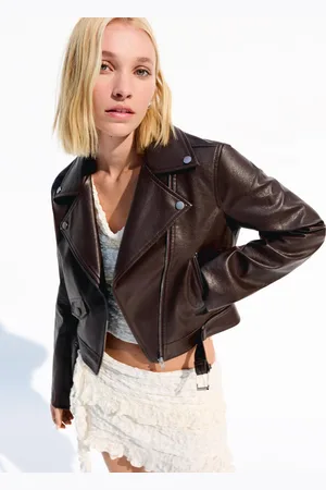Bershka Giacca Biker In Finta Pelle Donna Xs