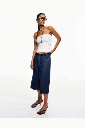 Bershka Bermuda Jort Denim Baggy Donna 46 (Eu 42)