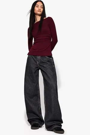 Bershka Maglietta Maniche Lunghe Arricciature Donna M