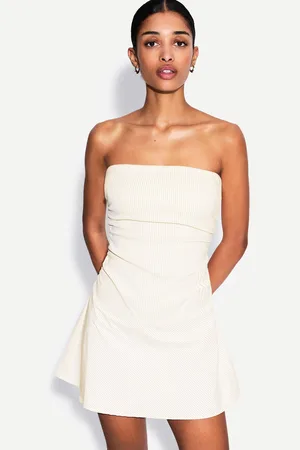 Bershka Vestito Mini A Fascia Elasticizzato Arricciato Donna L