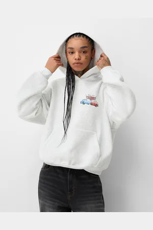Bershka Felpa Cars Con Cappuccio E Stampa Donna 10-12