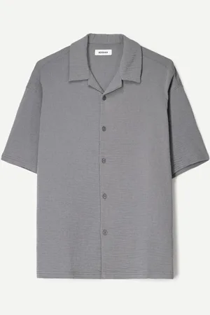 Bershka Camicia A Maniche Corte Con Texture Uomo M