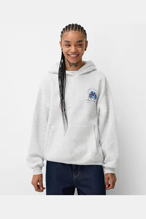 Bershka Felpa Lilo & Stitch Con Cappuccio E Stampa Donna Xs