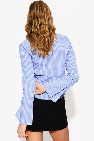 Bershka Camicia Attillata Con Maniche A Campana Donna Xs