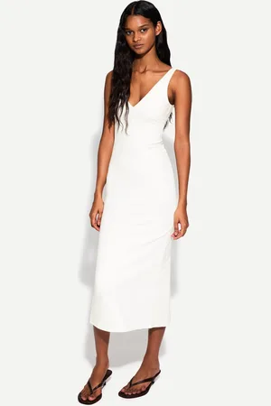 Bershka Vestito Midi Con Bretelle Donna Xs