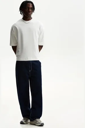 Bershka Jeans Skater Fit Cargo Effetto Slavato Uomo 38 (Eu 32)