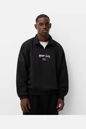 Bershka Felpa Sportiva Con Cerniera E Stampa Uomo S