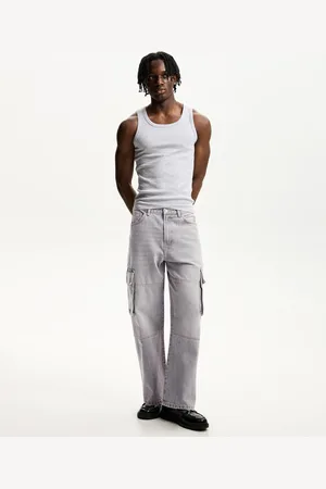Bershka Jeans Baggy Cargo Uomo 38 (Eu 32)