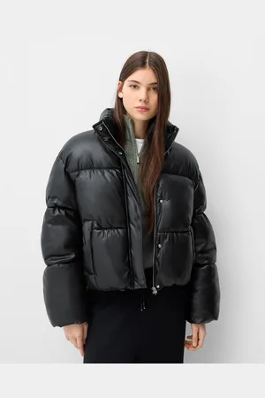 Bershka Giubbotto Puffy Effetto Pelle Donna M