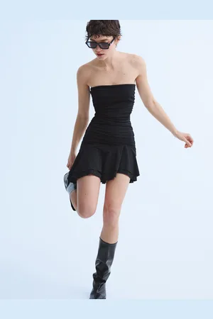 Bershka Vestito Mini Drappeggiato Con Volant Donna M