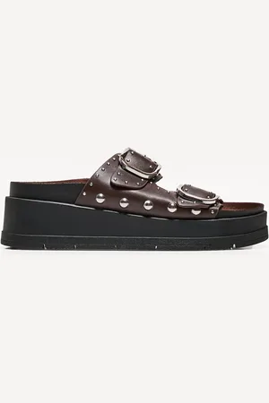 Bershka Sandali Con Plateau, Fibbie E Dettaglio Di Borchie Donna 40
