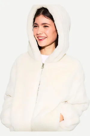 Bershka Giacca In Pelliccia Sintetica Con Cappuccio Donna S